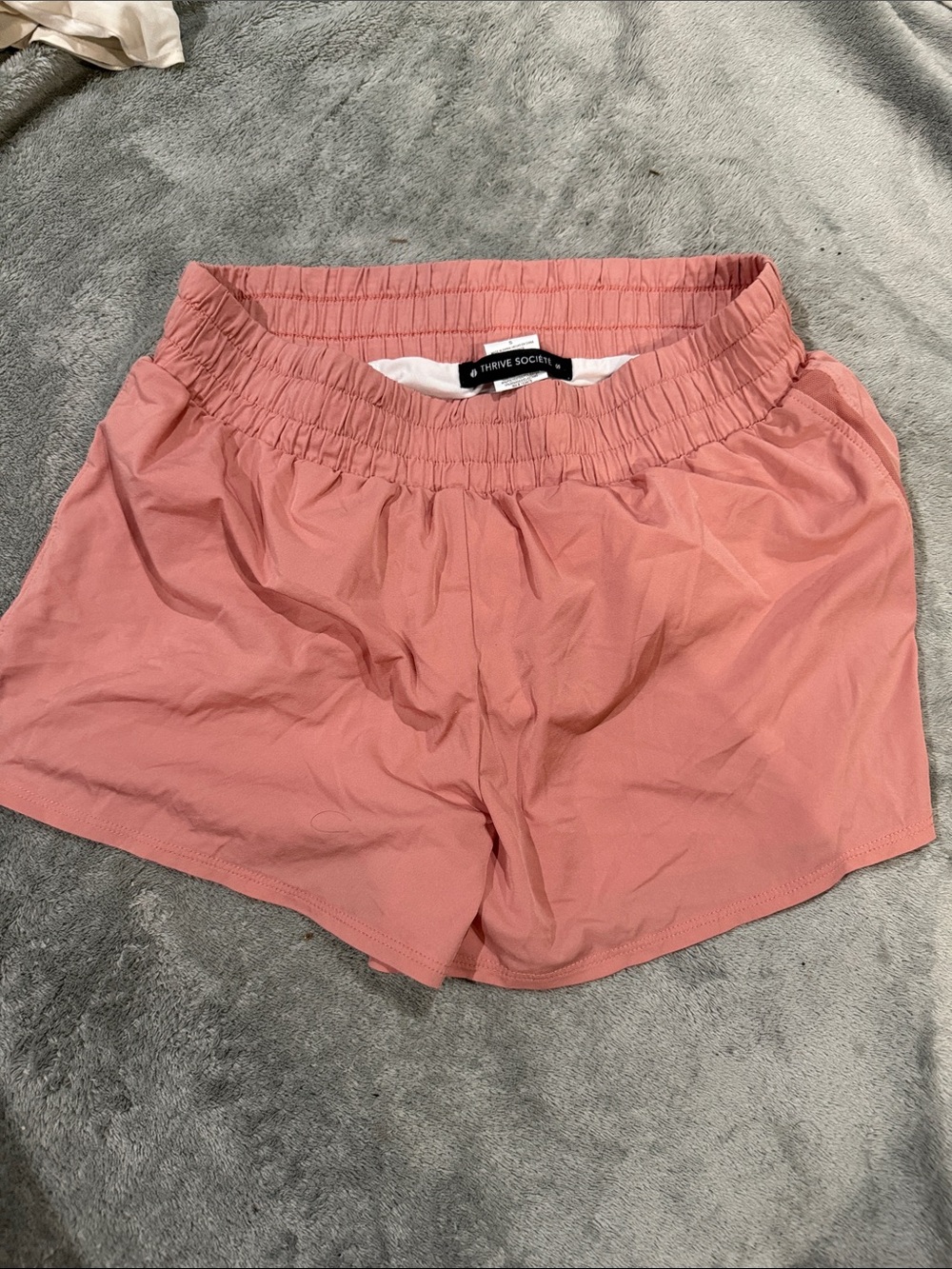 Thrive Dusty Rose Athletic Shorts with Elastic Waistband